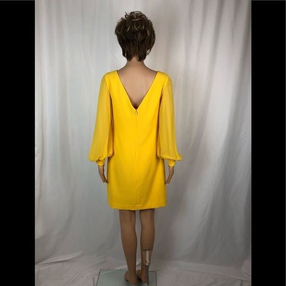 Trina Turk Yellow Puff Sleeve Sheath Dress - Picture 11 of 16